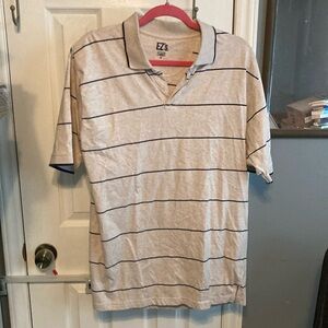 Haggar Cream and Black Polo Shirt Classic Design Size M